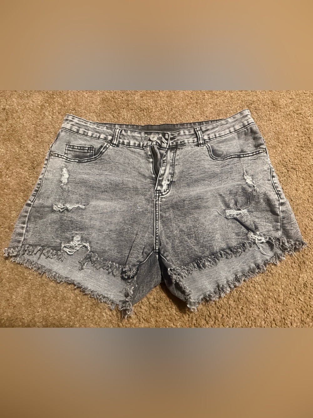 Women’s Distressed Denim Shorts - Gray